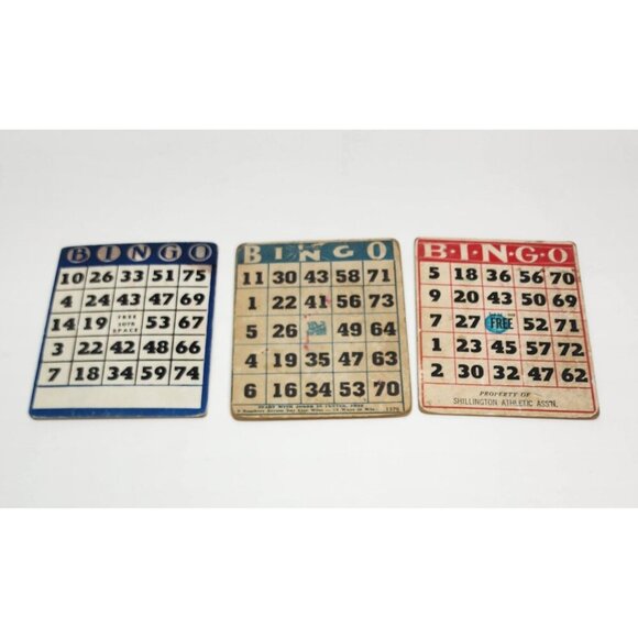 unknown Other - Vintage Bingo Cards Set Of 3 -Collectible Game Accessories
